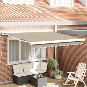 Toldo Retrátil Automático vidaXL Bege 350x250 cm