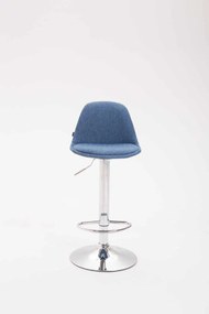 Banco de bar Kiel em tecido 39 x 82-104 x 43 cm Azul