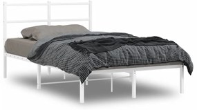 Estrutura de cama com cabeceira 120x200 cm metal branco
