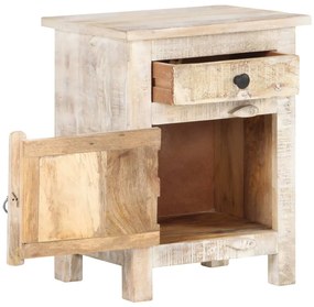 Mesa de cabeceira 40x30x50 cm madeira de acácia áspera