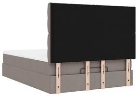 Estrutura de cama otomana com colchão tecido cinzento 140x200cm