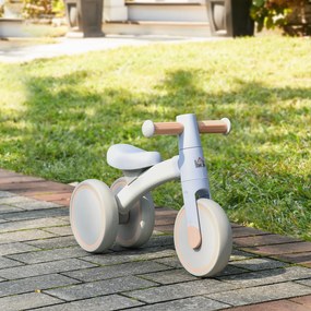 HOMCOM Bicicleta sem Pedais para Crianças de 1-3 Anos Bicicleta de Equilíbrio com 3 Rodas Silenciosas Carro Andador de Bebé 60x24x37cm Azul