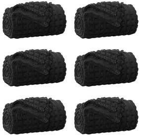 vidaXL Cobertores de Sofá 6 pcs Preto 240 x 220 cm Lã