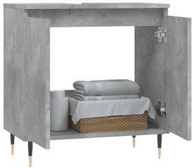 Armário casa de banho 58x33x60 cm deriv. madeira cinza cimento
