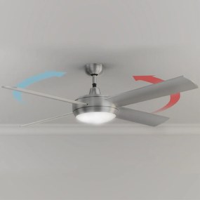 Ventoinha de teto EnergySilence Aero 570 52’’ com 4 pás, 60 W, lâmpada LED com função Verão/Inverno.