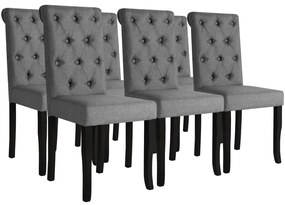 vidaXL Cadeiras de jantar 6 pcs tecido cinzento-escuro