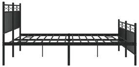Estrutura de cama sem colchão com pés 180x200 cm preto