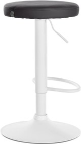 Banco de bar Ponte em couro sintético e com estrutura branca 38,5 x 60-81 x 38,5 cm Preto