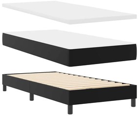 Cama Box com Colchão – Preto, 90x200 cm, Couro Sintético