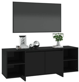 Móvel de TV 130x35x50 cm aglomerado preto