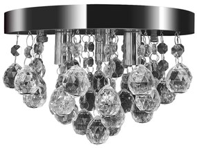 Lustre redondo de cristal cromado