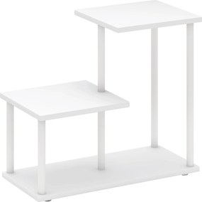Estante de 3 Níveis Estilo Moderna com Estrutura de Metal e Prateleira de Arrumação para Secretária 40x20x34,5 cm Branco