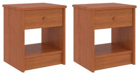 vidaXL Mesas de cabeceira 2 pcs 35x30x40 cm pinho maciço castanho mel