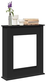 vidaXL Cornija de lareira 75x20x87,5 cm derivados de madeira preto