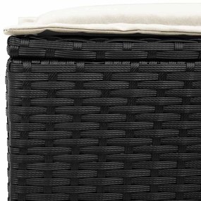 4 pcs conjunto de sofás para jardim c/ almofadões vime PE preto