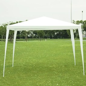 Tenda para exteriores de 3 x 3 m com cobertura, pernas, estacas e cordas para fixação na parte traseira. Jardim, praia. Branca.
