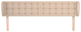 Cabeceira cama abas couro artificial 203x23x78/88 cm cappuccino