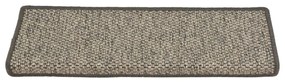 Tapetes de escada adesivos 15 pcs 65x21x4 cm cinzento e bege
