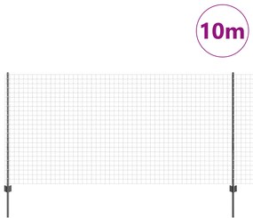 Cerca Euro com 10 Postes Cinza 1,2x10 m Aço
