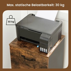 Bloco gavetas escritório com rodas e 2 gavetas 40 x 42 x 70 cm, armário para arquivos, com rodas castanho-preto