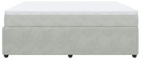 Cama com molas/colchão 180x200 cm veludo cinzento-claro