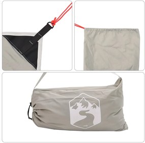 Toldo de praia com âncoras de areia 214x236 cm cinzento