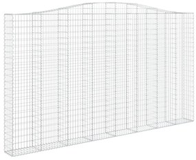 Cestos gabião arqueados 3pcs 400x30x220/240cm ferro galvanizado