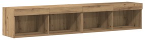Armários de TV vidaXL com Luzes LED 2 pcs Carvalho Artesanal 80x30x30