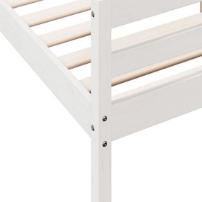 Cama sem colchão 120x200 cm madeira de pinho maciça branco