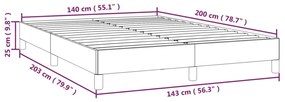 Estrutura de cama 140x200 cm tecido castanho-escuro