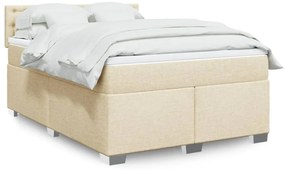 Cama com molas/colchão 140x200 cm tecido cor creme
