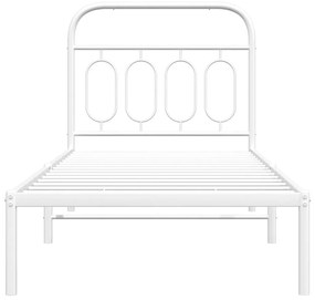 Estrutura de cama com cabeceira 80x200 cm metal branco