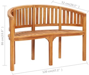 Banco banana 120 cm madeira de teca maciça