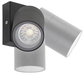 Candeeiro de parede exterior preto ajustável IP44 - Solo