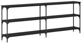 Mesa de Console Carvalho Preto 200x29x75 cm Madeira Engenheirada