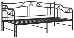 Estrutura sofá-cama de puxar 90x200 cm metal preto