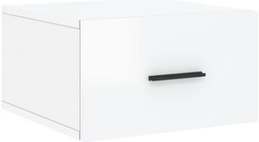 Mesas de cabeceira parede 2 pcs 35x35x20 cm branco brilhante