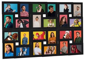 Moldura para 24 (10x15 cm) fotografias MDF preto