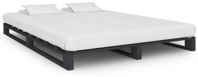 285250 vidaXL Estrutura de cama em paletes pinho maciço 120x200 cm cinzento