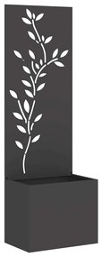 Vaso de Jardim com Painel Decorativo Preto 50 x 140 cm