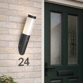 Candeeiro de parede exterior moderno cinzento escuro IP44 com sensor crepuscular - Rox