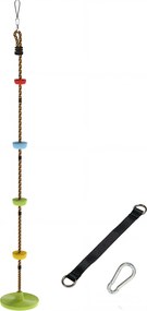 AIYAPLAY Corda de escalada Balanço 1,9 m, Balanço com disco para crianças com plataforma, cinta e mosquetão, Verde | Aosom Portugal