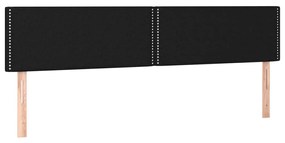 Cama box spring c/ colchão e LED 160x200 cm tecido preto