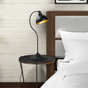 Candeeiro de Mesa Konika – Preto e Dourado – 19 x 29 x 58 cm