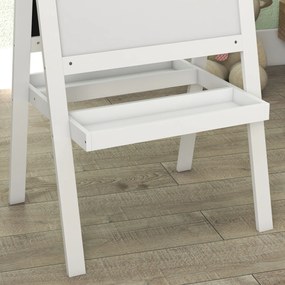 Cavalete quadro infantil 2 em 1 face quadro branco magnético e face quadro-negro a giz branco