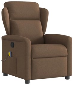 Poltrona de massagens reclinável tecido castanho