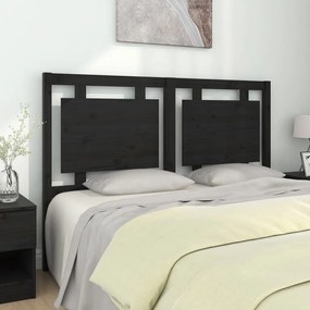 vidaXL Cabeceira de cama 145,5x4x100 cm pinho maciço preto