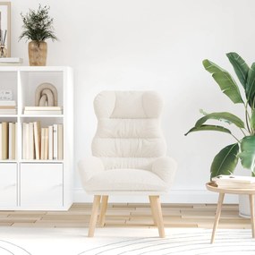 Poltrona Relaxante vidaXL Creme em Tecido Parecido com Lã