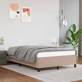347244 vidaXL Estrutura de cama 120x200 cm couro artificial cappuccino
