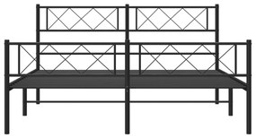 Estrutura de cama sem colchão com pés 160x200 cm preto